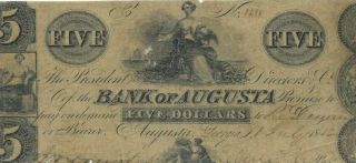 $5 " Augusta Bank " 1800 