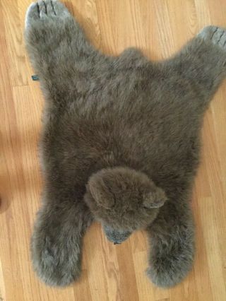 Fancy Zoo Faux Furry Brown Bear Rug Throw A & A Company 9591 Rare 40 " X24 "