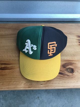 Rare Vintage Oakland A’s & San Francisco Giants Split Snapback Cap / Hat