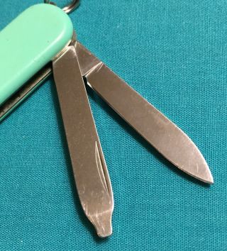 RARE Victorinox Swiss Army Knife - Limited Classic SD - Pale Green Handles 4