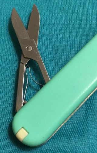 RARE Victorinox Swiss Army Knife - Limited Classic SD - Pale Green Handles 6