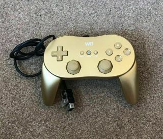 Official Nintendo Wii Gold Classic Controller Pro - Goldeneye Rvl - 005 Rare