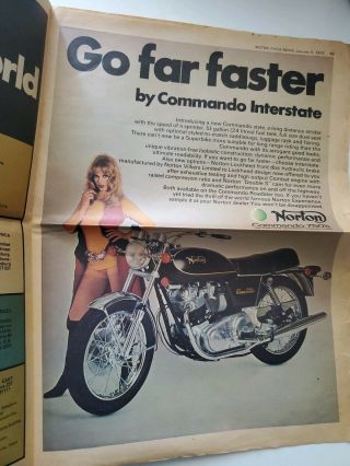 Norton Motor Cycle News Newspaper Motorcycle Norton Commando 1972 Rare