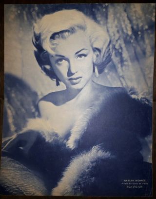 Marilyn Monroe Rca Victor,  Publicity Poster,  Rare