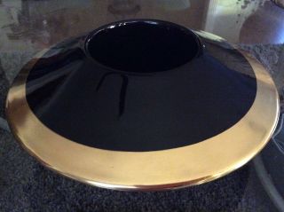 1930 ' s Carlton Ware Art Deco Black & Gold Posy Bowl 12 