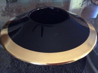 1930 ' s Carlton Ware Art Deco Black & Gold Posy Bowl 12 