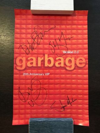 Rare Official Signed Garbage Version 2.  0 Tour Poster 2018 Shirley Manson 90s