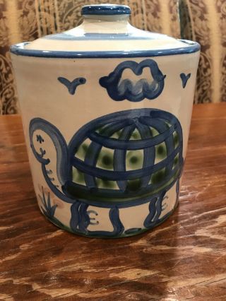 M.  A.  Hadley Rare Turtle Cookie Jar Canister 6.  5x6 Inch