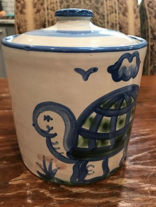 M.  A.  Hadley Rare TURTLE Cookie JAR Canister 6.  5X6 Inch 2