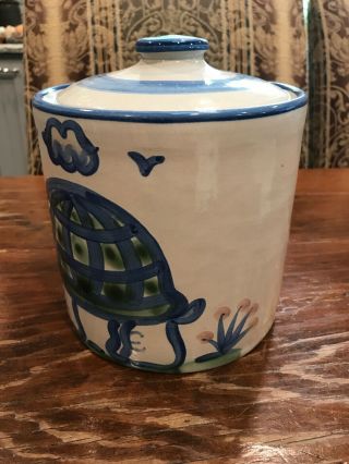 M.  A.  Hadley Rare TURTLE Cookie JAR Canister 6.  5X6 Inch 3