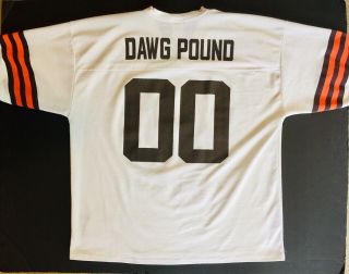 Rare Vintage 90 ' s Cleveland Browns Dawg Pound 00 Logo Athletic Men ' s XL Jersey 2