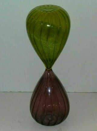 Vtg 60 Min Large Colored Depression Glass Sandglass Timer Clock Hourglass Rare