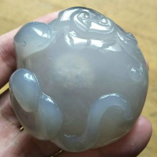 145g Big Rare Natural Moving Water Bubbles Enhydro Agate Quartz Crystal Carving