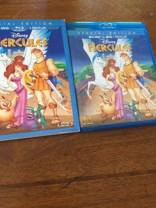 Disney Hercules Special Edition (blu - Ray,  Dvd) With Rare Slipcover