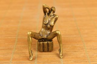 Rare Bronze Hand Casting High - Heeled Shoes Girl Statue Collectable