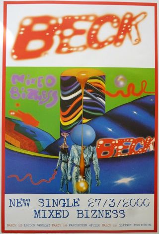 Beck Mixed Bizness Rare Official Uk Record Company Poster