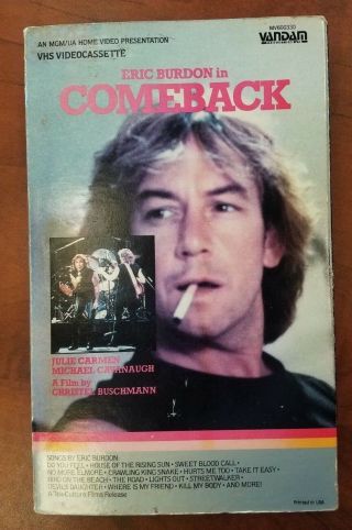 Eric Burdon In Comeback (vhs) - Mgm Videocassette Very Rare