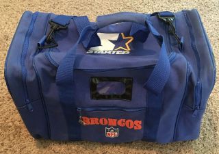 Rare Vintage Starter Denver Broncos Duffle Gym Bag 90s Retro Blue Nfl Vtg