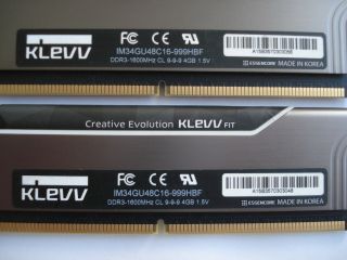 RARE KLEVV Fit 8GB (2x4GB) DDR3 1600 PC3 - 12800 240 - Pin DRAM IM34GU48C16 - 999HBF 3
