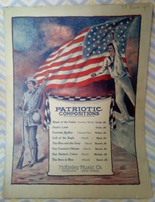 Rare Patriotic Compositions Flag Great Art Sheet Music