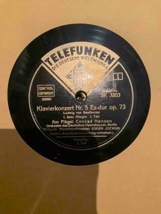 Rare 78 Rpm Piano Conrad Hansen / Eugen Jochum (telefunken 1940) (set Of 5)
