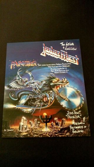 Judas Priest " Painkiller " (1990) Rare Print Promo Poster Ad