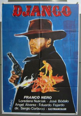Zp89d Django Franco Nero Spaghetti Western Rare C/o 1sh Spanish Poster
