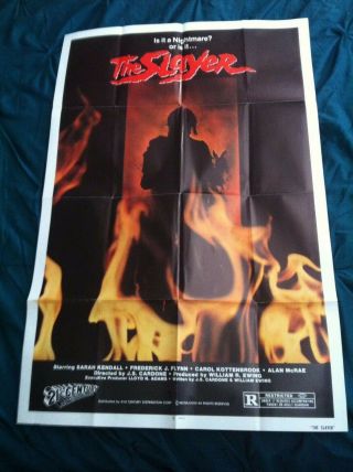 Rare 1982 Movie Poster The Slayer 41 X 27 Horror Slasher Sarah Kendall