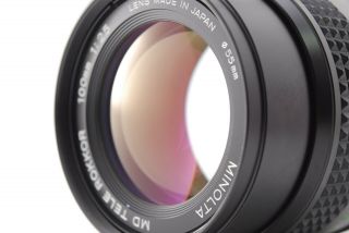 [Rare Exc,  ] Minolta MD Tele Rokkor 100mm f/2.  5 MF Lens w/ Hood From Japan 4