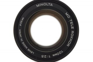 [Rare Exc,  ] Minolta MD Tele Rokkor 100mm f/2.  5 MF Lens w/ Hood From Japan 8