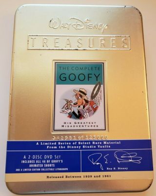 Walt Disney Treasures The Complete Goofy Dvd Set Oop,  Plays W/tin Rare