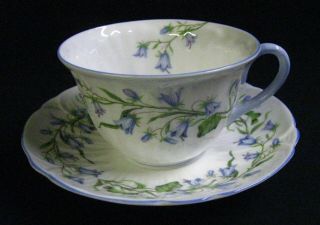 Rare Shelley Bone China “harebell” Porcelain Cup & Saucer,  Floral,