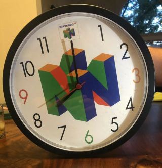 Nintendo 64 N64 Employee - Issued Large Wall Clock - 1996 Limited Release Rare