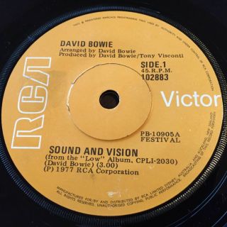 David Bowie.  Sound And Vision - - Rare 1977 Zealand 7 " 45