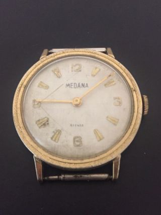 Rare Vintage Mens Medana Xiensa 17 Jewel Swiss Made Gold Plated Mechanical Watch