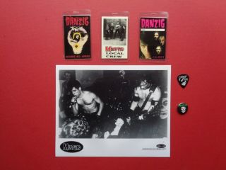 Misfits/danzig,  B/w Promo Photo,  3 Rare Backstage Passes,  Guitar Pick,  Pin