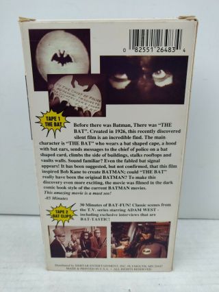 The Bat (1926),  Bat Clips 2 VHS Set Adam West Batman Joker DC Comic Movie Rare 2