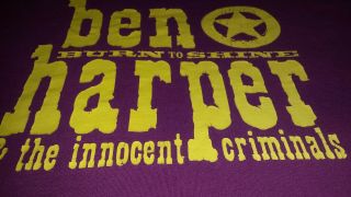 Ben Harper & The Innocent Criminals Burn To Shine Maroon XL Shirt RARE 3