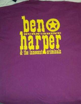 Ben Harper & The Innocent Criminals Burn To Shine Maroon XL Shirt RARE 5