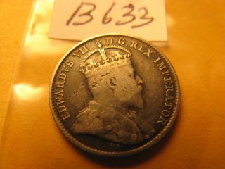 Canada 1906 5 Cent Rare Silver Coin Id B633.