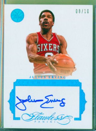 Julius Erving Flawless Auto Sixers /10 Rare