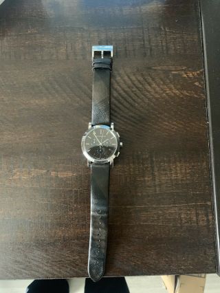 Burberry Rare Model Chrono Black/gray Steel Quartz Watch Bu9384 Swiss Design