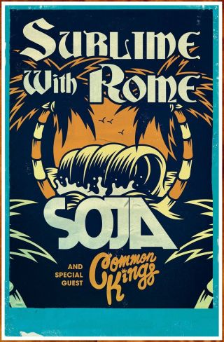 Sublime With Rome | Soja | Common Kings 2019 Blessings Tour Ltd Ed Rare Poster