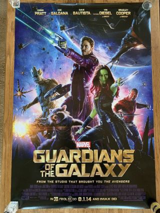 Guardians Of The Galaxy Poster 27x40 Ds Rare Marvel Mcu