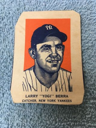 Yogi Berra 1952 Wheaties Baseball Card,  Hand - Cut By Me Hof Yankee,  Rare