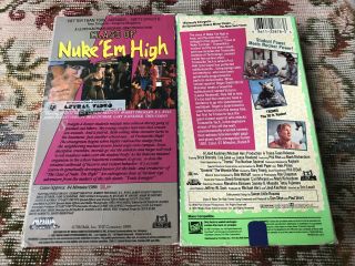 Class Of Nuke Em High 1 & 2 VHS rare horror gore Troma Media 2