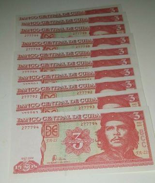 Rare Unc 10 X 3 Pesos Che Guevara 2004 Banknote
