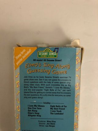 Elmo ' s Sing - Along Guessing Game Sesame Street VHS - - RARE VINTAGE - SHIP N 24H 7