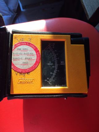 Vintage Rare Hand Dynamo Electrical Tester Megger Biddle Leather Case