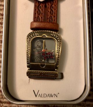 RARE HOWDY DOODY SHOW WATCH IN TIN 1998 VALDAWN NATIONAL BROADCASTING COMPANY 2
